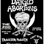 Dayglo Abortions, Trousermouth, Animalistics - Sep 12 @ZooOzzysWPG