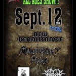 New Renaissance, Malevolent Hand, The Secrets, Split Lip Grin  at The Park Theatre Sept. 12