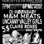 Cootie Club Showcase #1: M&M Meats, The Uncanny Valley Girls, Claire Bones, DJ Moonbaby, performance by Emily Sirot